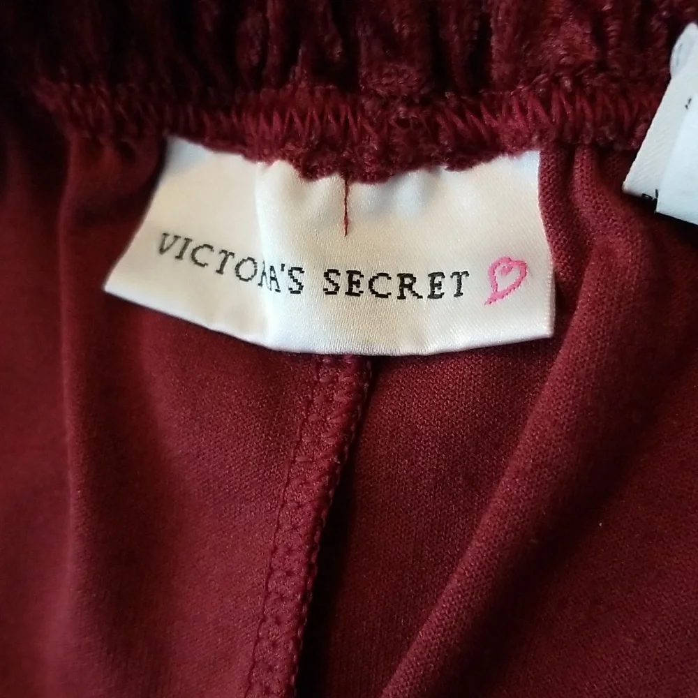 Victoria's Secret Velvet Sleep Lounge Pants XS/S Crimson Red